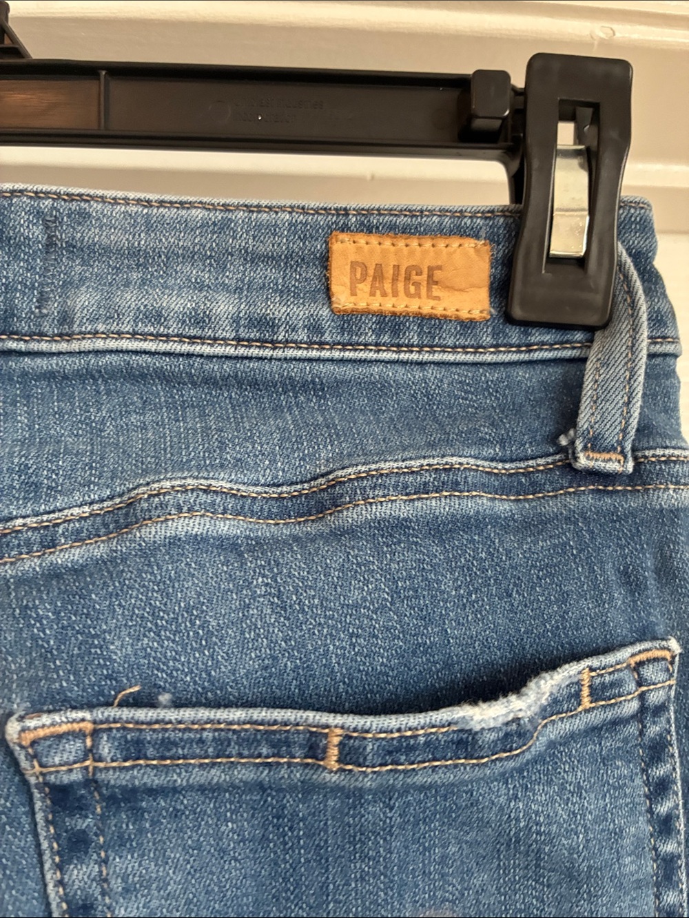 PAIGE Hoxton Slim High Rise Raw Hem Jeans - Size 25 - Picture 5 of 8